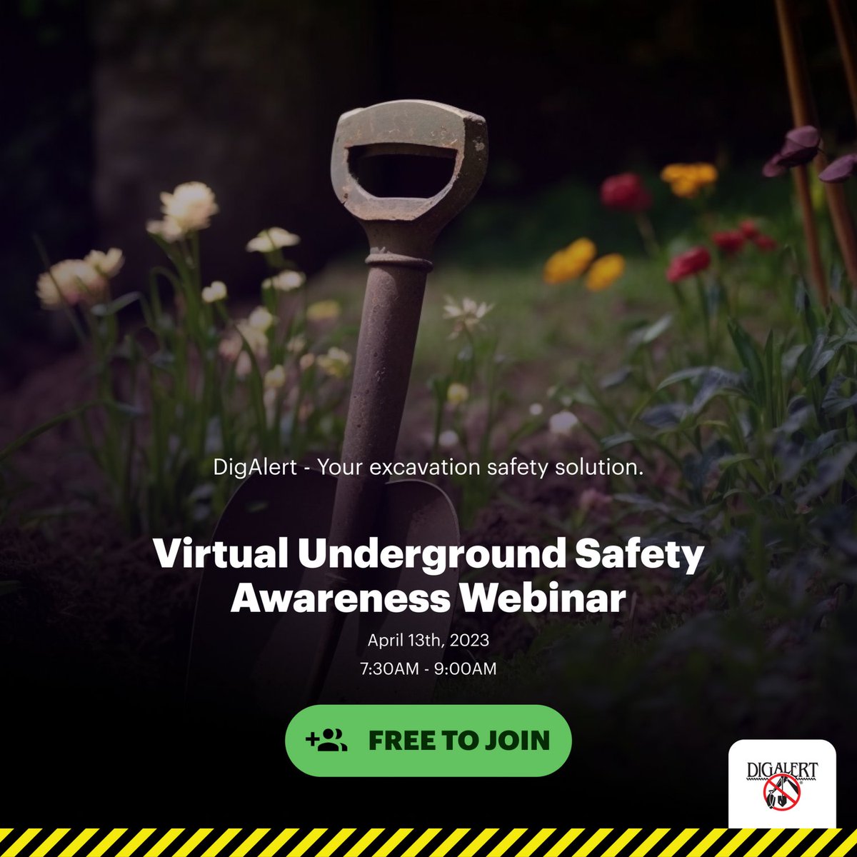 DigAlert's tweet photo. Sign up for our free virtual underground safety awareness webinar to learn more about excavation safety and protect yourself and others during your next project. Only a few days left to register!

https://t.co/vldK5sJKNs https://t.co/uGEokB50UL