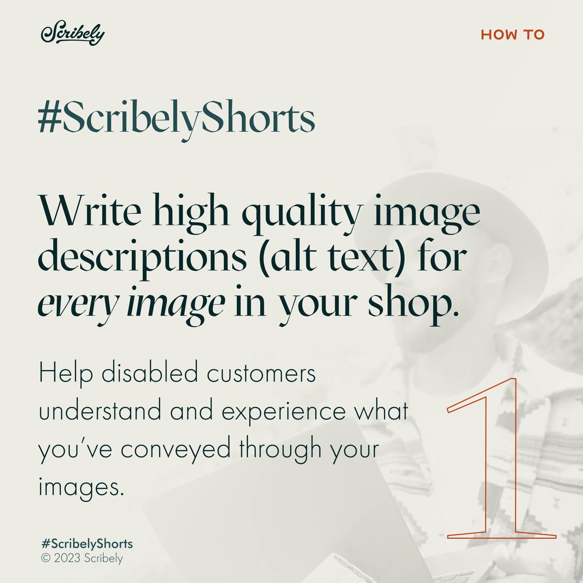 HelloScribely's tweet image. Is the #AltText for your product images answering potential customers’ questions? Disabled folks who rely on screen readers when shopping online often make purchasing decisions based on these #ImageDescriptions. Follow these 3 tips for optimizing yours. #ScribelyShorts
