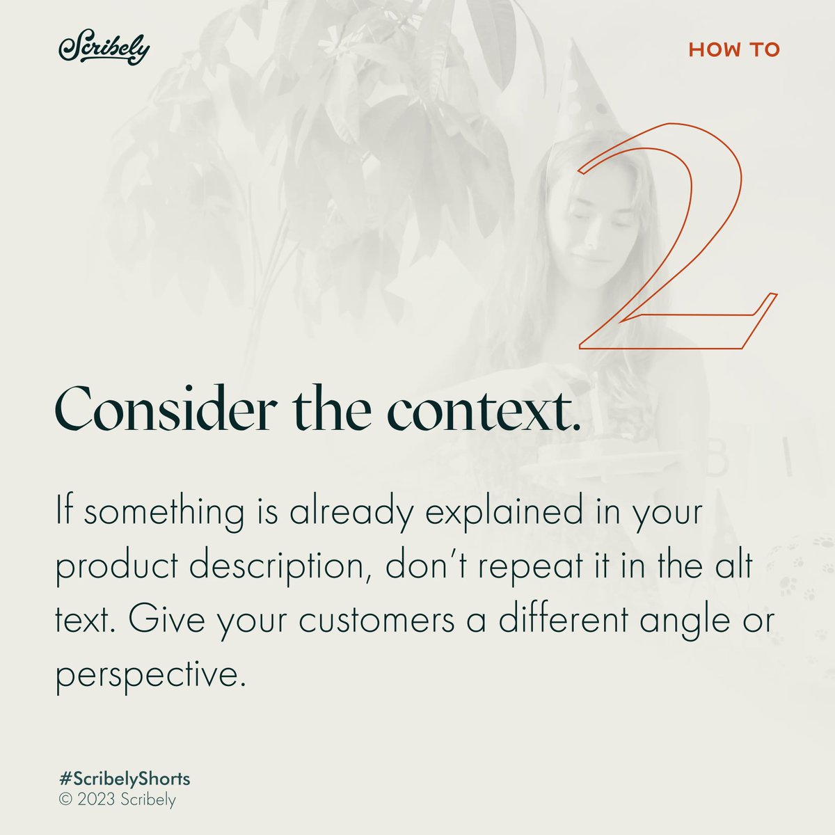 HelloScribely's tweet image. Is the #AltText for your product images answering potential customers’ questions? Disabled folks who rely on screen readers when shopping online often make purchasing decisions based on these #ImageDescriptions. Follow these 3 tips for optimizing yours. #ScribelyShorts