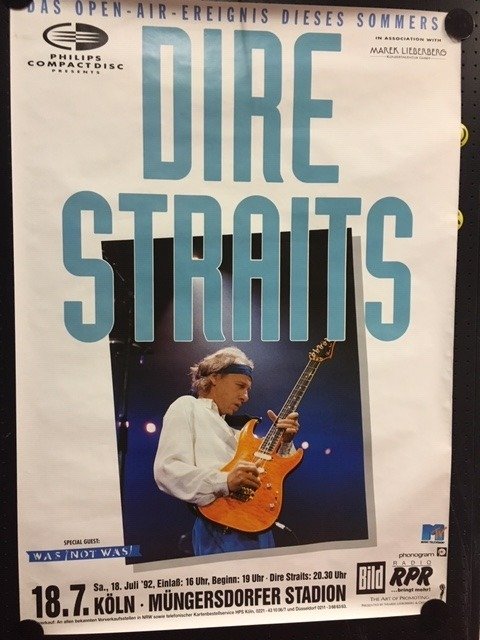 direstraitshq's tweet photo. A 1992 poster for a Dire Straits open air concert in 
Köln on July 18th, held at the then-named Müngersdorfer Stadion (now the RheinEnergieStadion). Were you there? https://t.co/O5yDUq78Vk