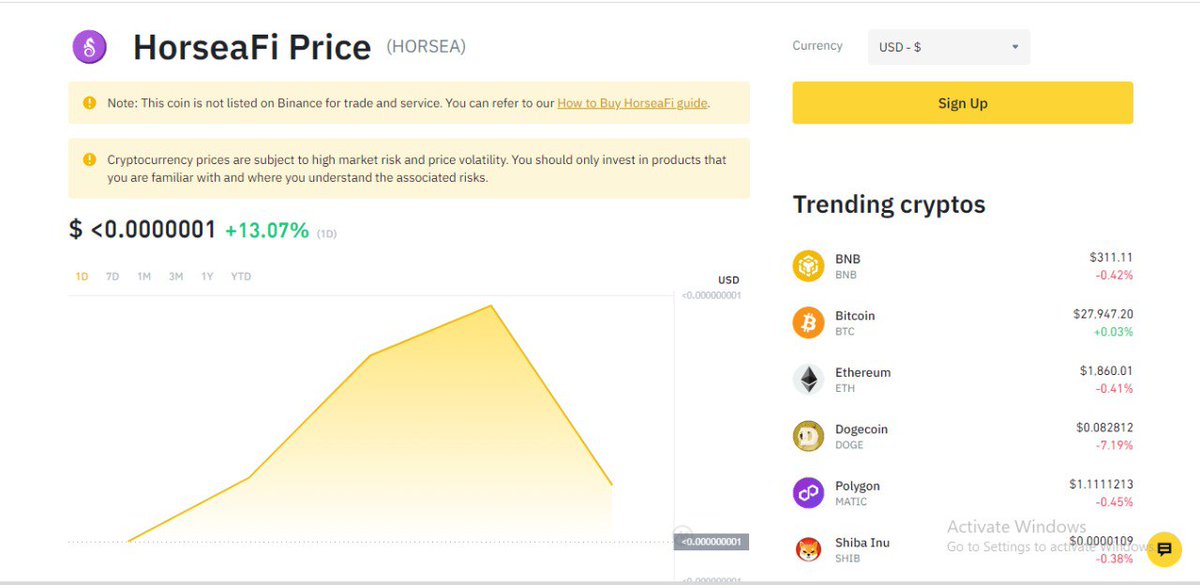 🐳 HorseaFi (HORSEA)

➡️ Listed On 🔸 Binance just after launch.

🔸 Binance: binance.com/en/price/horse…

 🚀 + 🚀 + 🚀