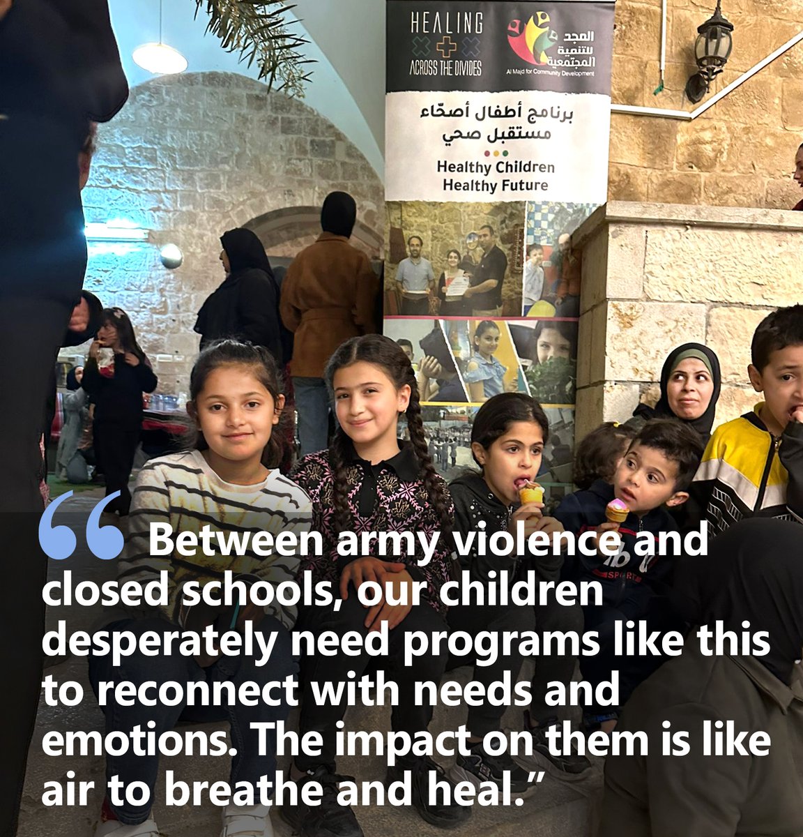 HealingDivides's tweet image. HATD is proud to support Al Majd for Community Development, training mothers and youth in Jenin to build psychological resilience and promote wellbeing. Show them your support this Ramadan, Passover by donating to our spring campaign bit.ly/HealthandFreed….