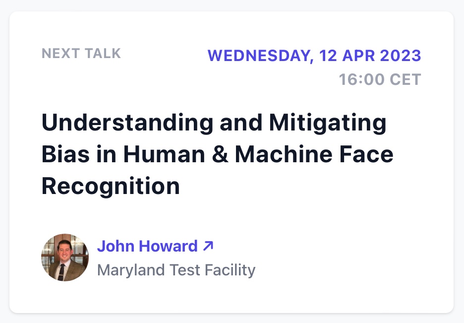 Asst.-Prof. Dr. Meike Ramon (@meikeramon) on Twitter photo Join us for <a href="/John_J_Howard/">John J. Howard, Ph.D.</a>’s talk summarizing his work at the Maryland Test Facility (MdTF):
afclab.org/talk-series
<a href="/unil/">Université de Lausanne</a> <a href="/sspunil/">Faculté des SSP - UNIL (inactif)</a> <a href="/CarlaUnil/">CARLA UNIL</a> <a href="/snsf_ch/">Swiss National Science Foundation</a> Join us for <a href="/John_J_Howard/">John J. Howard, Ph.D.</a>’s talk summarizing his work at the Maryland Test Facility (MdTF):
afclab.org/talk-series
<a href="/unil/">Université de Lausanne</a> <a href="/sspunil/">Faculté des SSP - UNIL (inactif)</a> <a href="/CarlaUnil/">CARLA UNIL</a> <a href="/snsf_ch/">Swiss National Science Foundation</a>