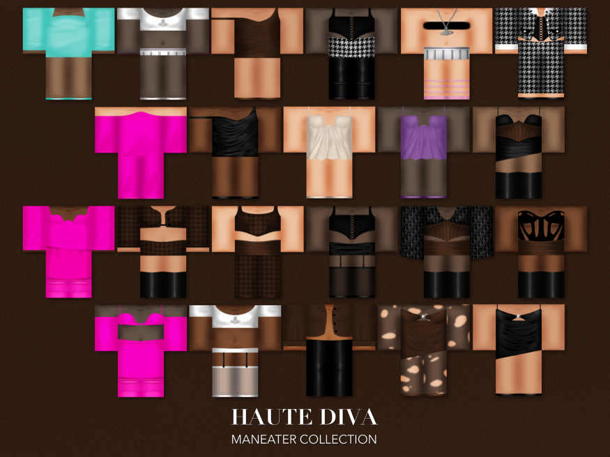 InsideHaute's tweet photo. Full 'Maneater' collection out now.

#HAUTEDIVA #robloxfashion #robloxshowcase #robloxdesigner #robloxcollection #robloxclothing https://t.co/vrKvli5qFq