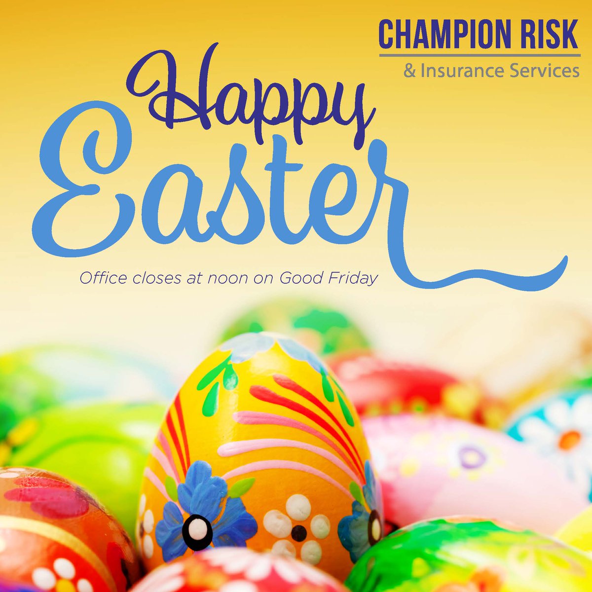 Wishing you an Easter filled with love, peace and joy! In observance of the holiday, our office will close at 12:00 p.m. Pacific today. #happyeaster #happyeaster2023