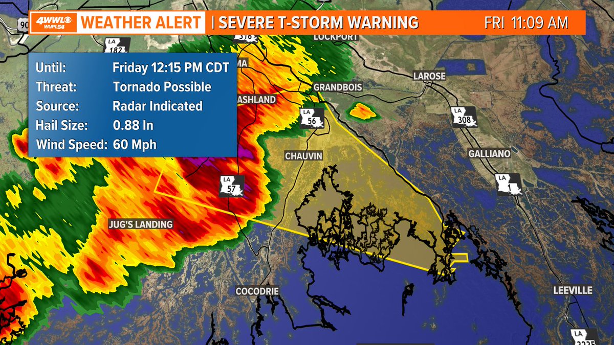 WWLTV Weather on Twitter "A Severe Thunderstorm Warning has been