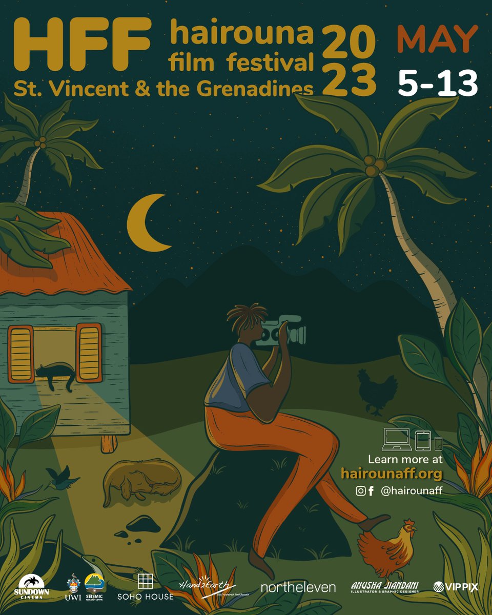 Hairouna Film Festival 2023 is officially launched!
Hairouna Film Festival is the ONLY place you can experience the best of Caribbean movies right in SVG.Little Islands Big Stories. From May 5-13th you will have access to amazing Caribbean movies.GET more info Facebook-Instagram