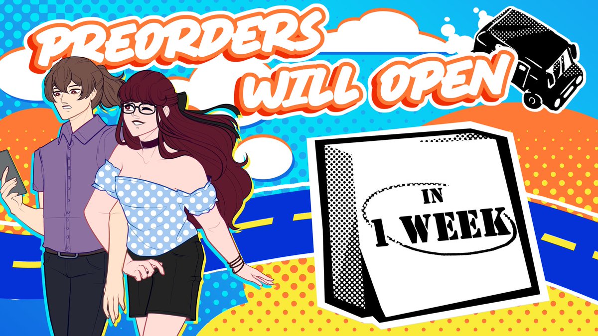💫STATUS UPDATE💫
Preorders open in 1 week! Time is flying by, are you ready and packed for the best roadtrip of your life?

Graphic: @LyGhozt 
Art: @ssniperx_spams