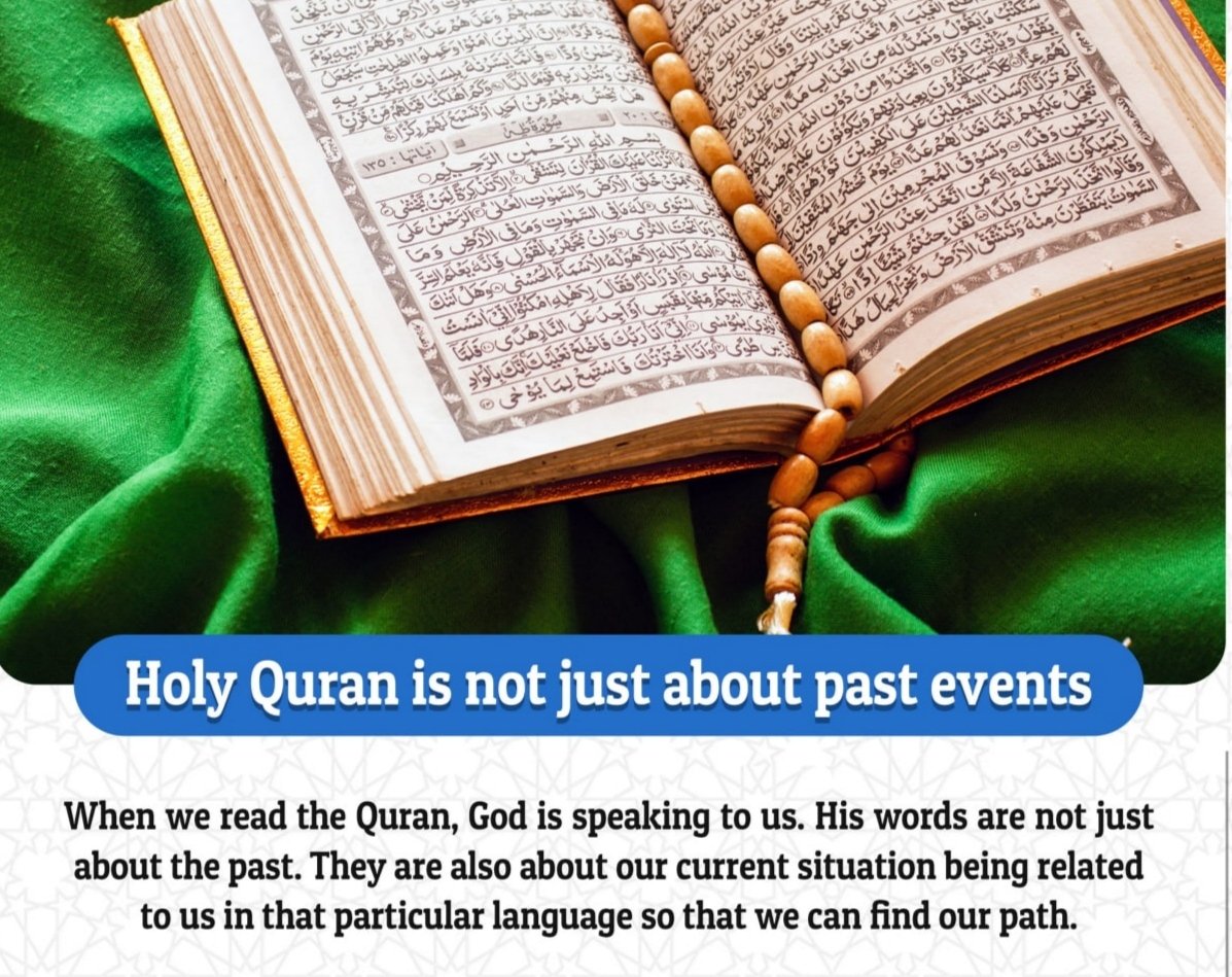 HablStudio's tweet image. Holy Quran is not just about past events

When we read the #Quran, God is speaking to us. His words are not just about the past and not just Qur’anic stories. They are also about our current situation being related to us in that particular language so that we can find our path.