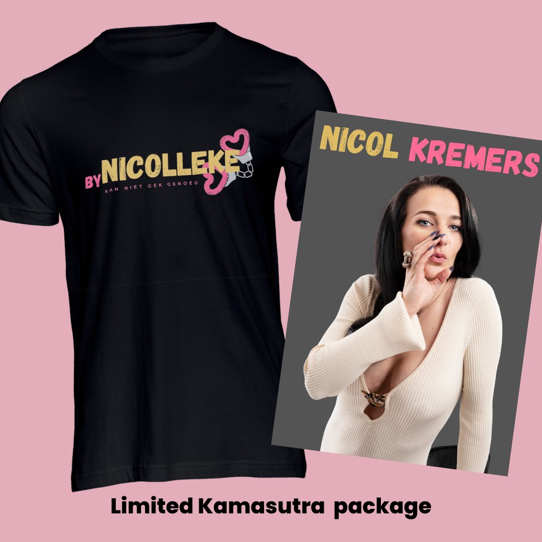ByNicolleke's tweet photo. Wil jij niet in de rij staan bij de kamasutra beurs? Pre order dan nu mijn Limited Package!
- Tshirt
- Poster met Hantekening
- Foto met mij 
Wees er snel bij want op=op!👀

@kamasutrabeurs #Nicolkremers #Webshop #Soonmore #New #Follow https://t.co/cZ1H5OS1SE