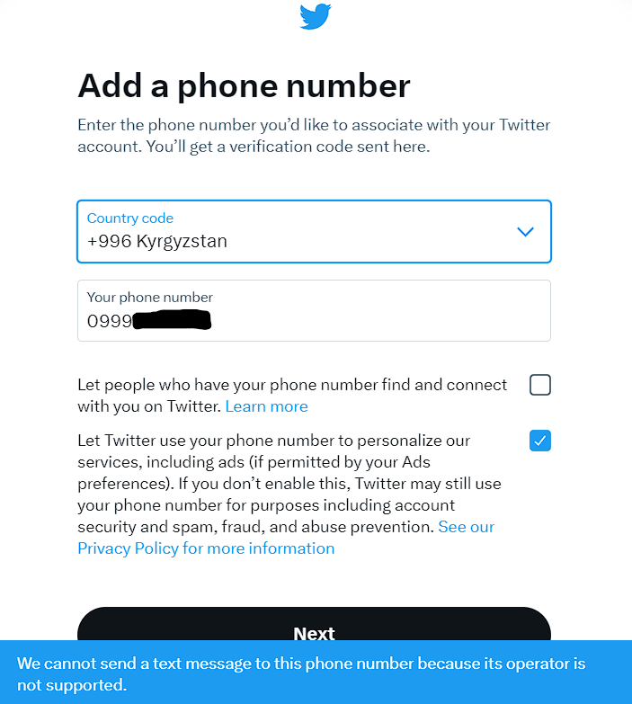 Hello, dear @TwitterSupport! I really need your advice. Why can't I get a verification code and how can I fix it? Help me please! I do not have another phone number in Kyrgyzstan.