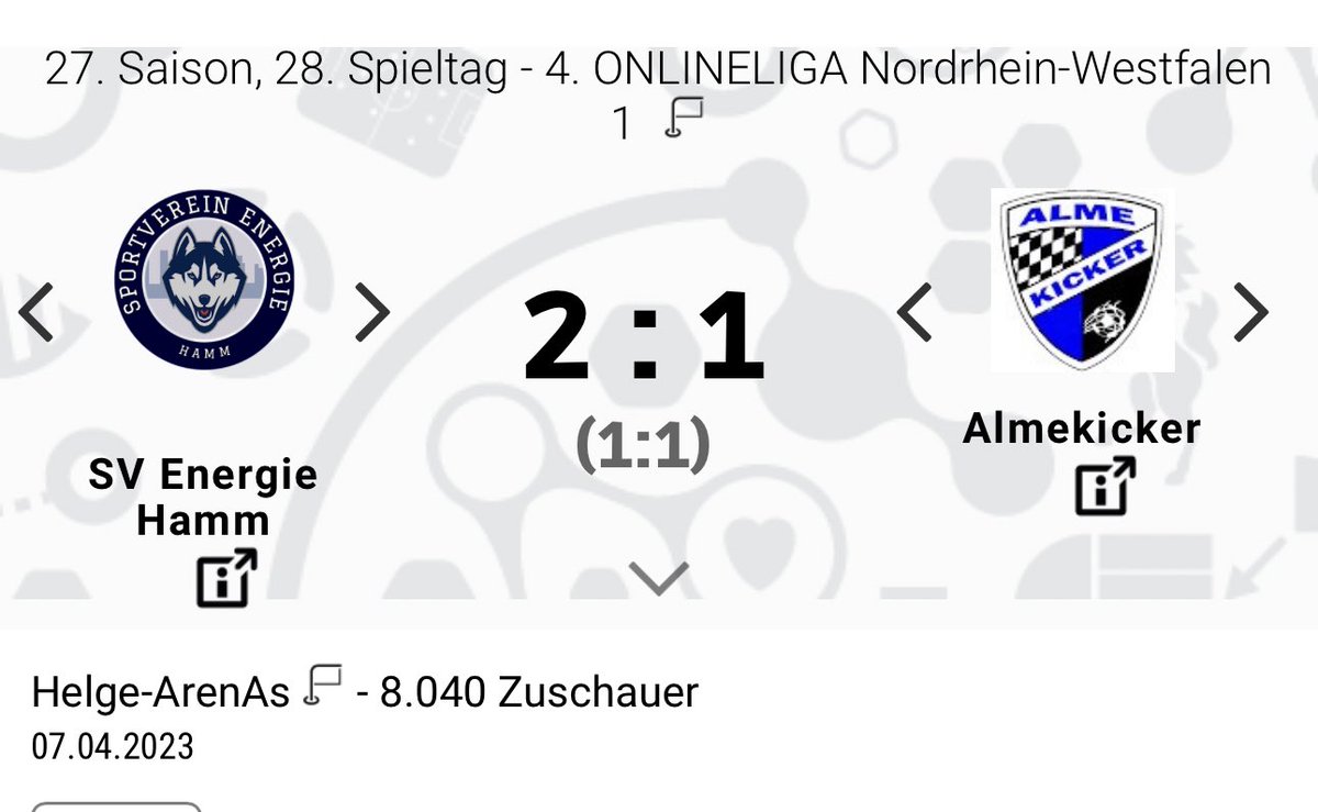 almekicker's tweet photo. Durch diese Niederlage haben wir nur noch 5 Punkte Vorsprung auf einen Abstiegsplatz und noch 6 Spiele zu spielen. Es wird spannender als zwischendurch gehofft. #almekicker #onlineliga https://t.co/YqZqWgzexo