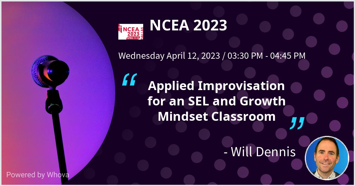 williamjdennis's tweet photo. I am speaking at NCEA 2023. Who else will be there? Come check out my workshop or let’s connect in person! #NCEA2023 - via #Whova event app

#improv in the #classroom
#catholiceducation #catholicschool
#teachers 
#appliedimprovisation https://t.co/ZjzO0QFQ1p
