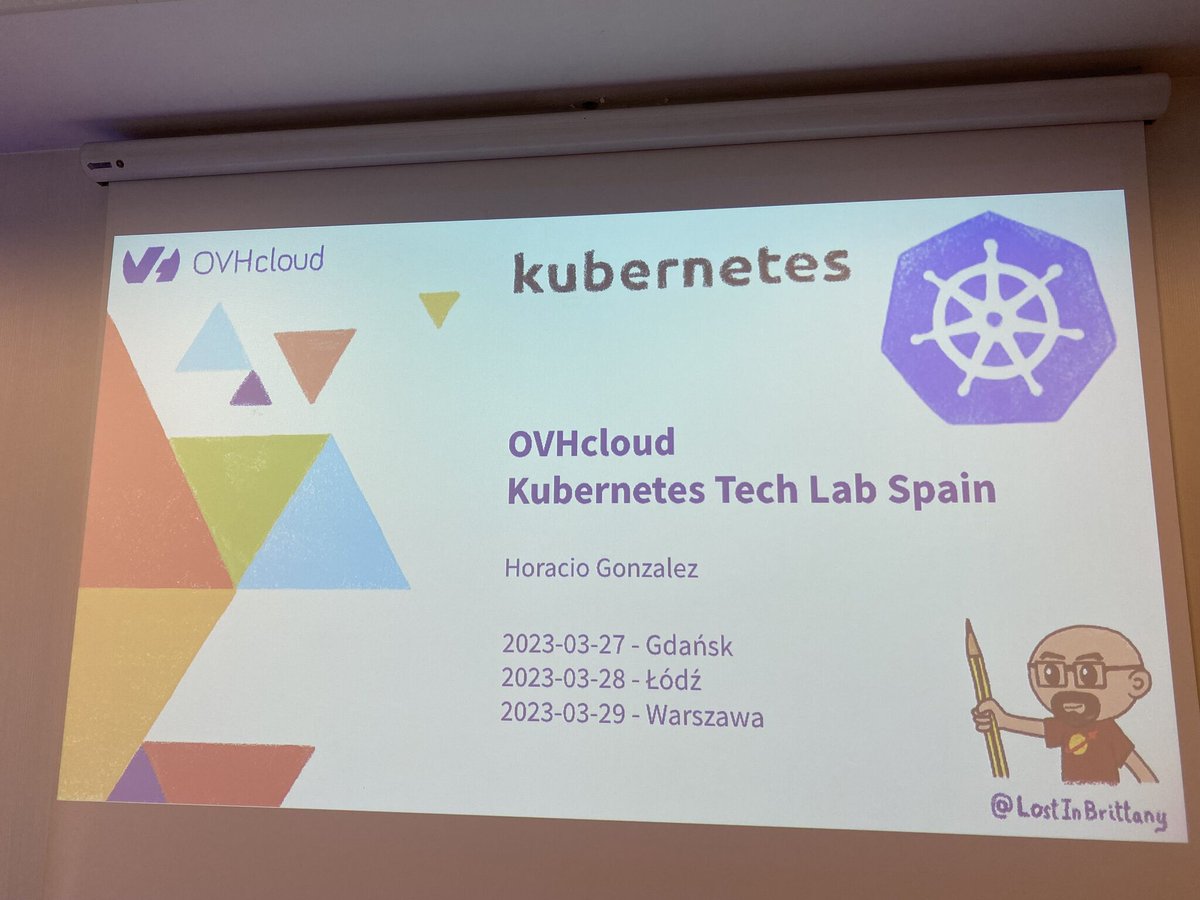 OVHcloudCareers's tweet photo. In Gdańsk, Poland 🇵🇱 Our Director of DevRel at @OVHcloud, @LostInBrittany, organized a #TechRoadShow event with several workshops on #Kubernetes 🚀
Thanks to him and the speakers for the enriching learning 👏 #OneTeam https://t.co/EdpBxLGQvr