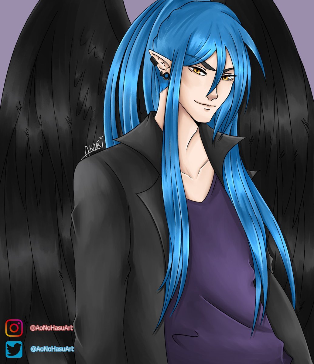 AoNoHasuArt's tweet photo. I have several because the story takes place in a fantasy world. Out of all of them, the Novyi are the most recognizable (and the ones people like the most). My second choice would have been my aquatic race because they are fun to color but I'm weak to winged characters.
#OCDay https://t.co/5jN9dq5QJS