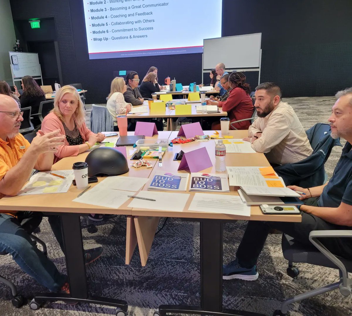 pattiejgriffin's tweet photo. It's always a great week when I have the opportunity to facilitate learning with school business and operations leaders. These leaders are rock stars! @tasbo #leadershipfundamentals #budtoboss https://t.co/OcLaO8iQy9