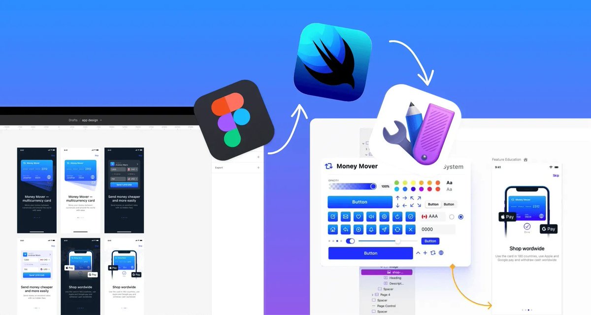 judoapp's tweet photo. It's always #Figma vs #SwiftUI, Figma or SwiftUI, but how about Figma+SwiftUI? 

We hacked this gap and built Judo, where you can work on a familiar layout with native components to create fully functional app UI without coding.

https://t.co/aNZ10maISf https://t.co/x9sAjNbYf5