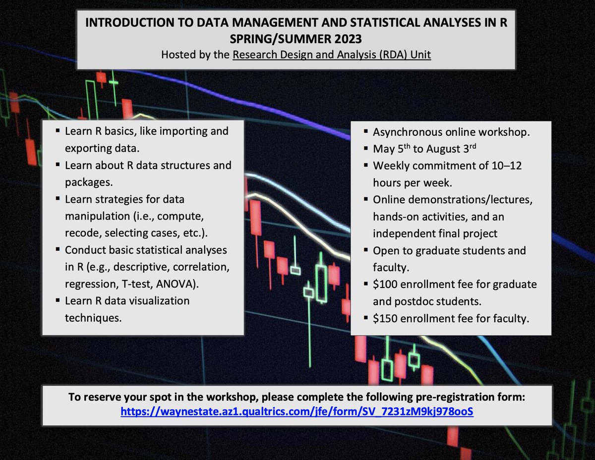 Learn how to manipulate all your hard-earned research data with <a href="/RdaWsu/">RDA_WSU</a>'s workshop introduction to data management and statistical analyses in R. Priority registration now open for spring/summer 2023!