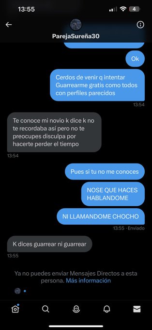 Yo me dedico a mi trabajo, no vengo a twitter a buscar parejas para trios ni que me tomen el pelo diciendome:  "Uy