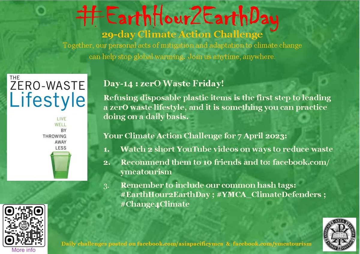 WorldYMCA's tweet photo. The @asiapacificymca Climate Action Challenge is happening now & there’s still time to participate.
Share how you are participating in the comments or here: 👉 https://t.co/LM465YiPHx
#EarthHour2EarthDay #Change4Climate #YMCASustainablePlanet #YMCAVision2030 https://t.co/xcZ9Dm5rbq