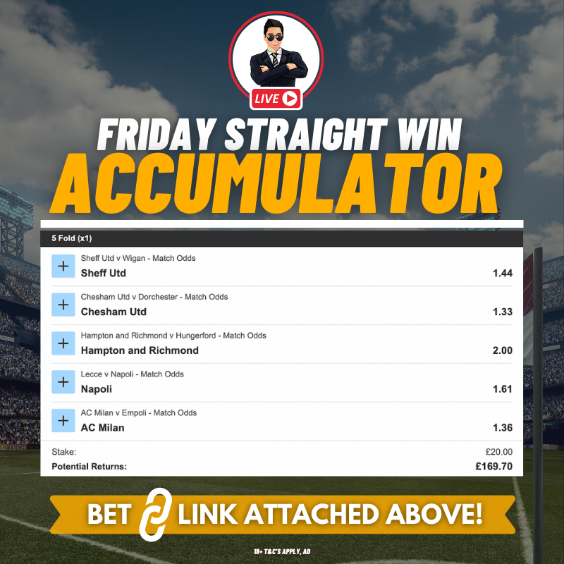 Benny’s Football Tips on Twitter "🏆STRAIGHT WIN ACCA! Add it here