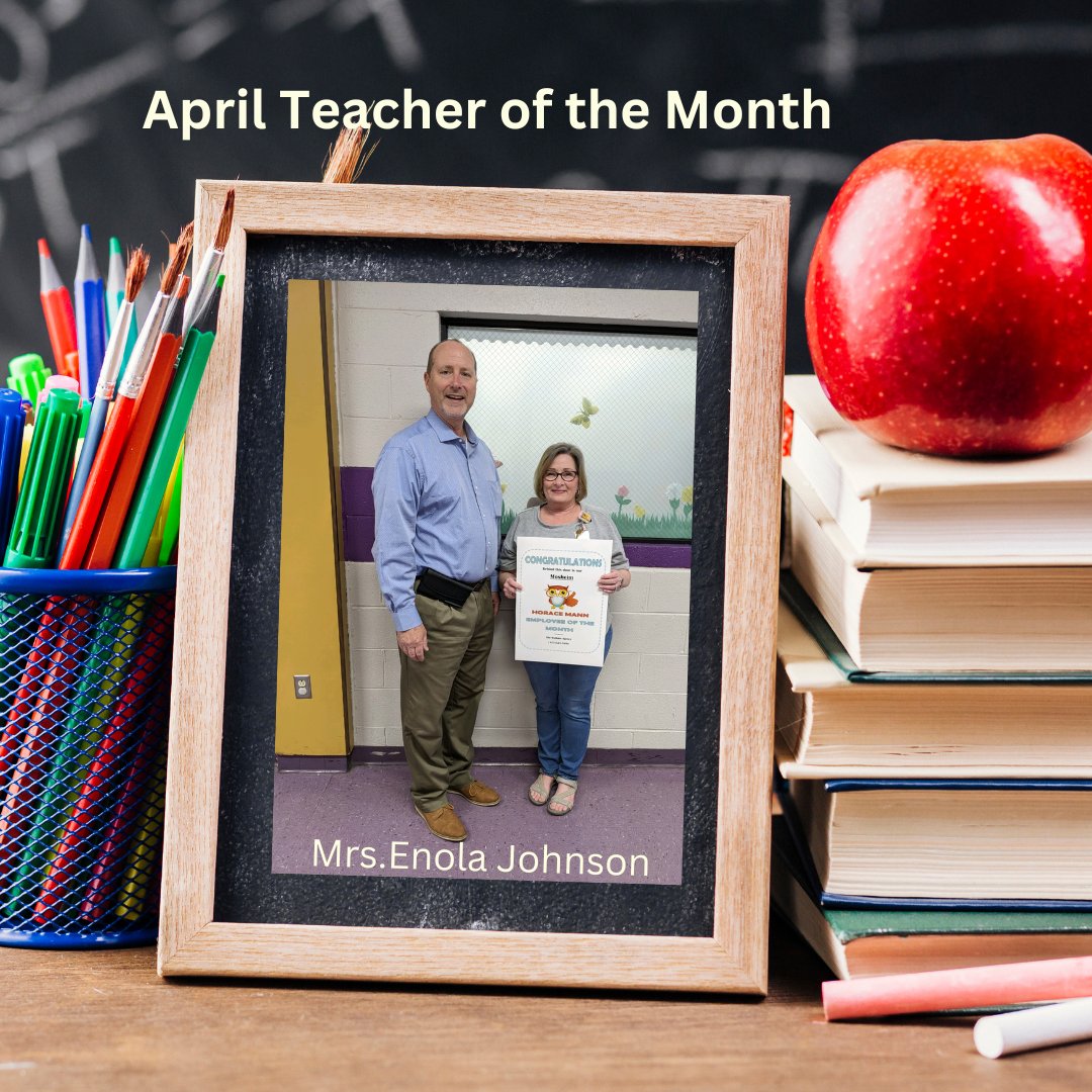 MosheimSchool's tweet photo. Congratulations to Mrs. Enola Johnson on being selected as the Horace Mann Teacher of the Month for April. https://t.co/XLCTibZxsd