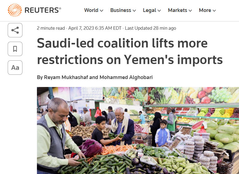 ErikSperling's tweet photo. For months, Biden officials &amp; Saudi-aligned Yemen "experts" insisted that the Saudi blockade was no longer causing much hardship for Yemenis.

Today, we learned that Saudis *may* finally allow Yemenis to import items like fertilizer &amp; batteries again

CC @StateDept_NEA https://t.co/PAj7wTIdzJ