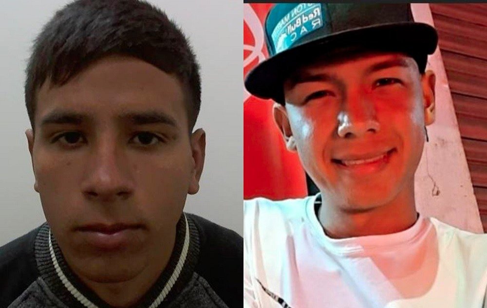 Radar_C_L's tweet photo. Estimados, la Fiscalía está pidiendo ayuda para localizar a estos sospechosos del crimen del cabo Palma. Se trata de los Venezolanos Carlos Cortez Flores y Luis Lugo Machado, pueden estar en Santiago o haber escapado a regiones. Si los identifica, avise a Carabineros urgente. No los enfrente.