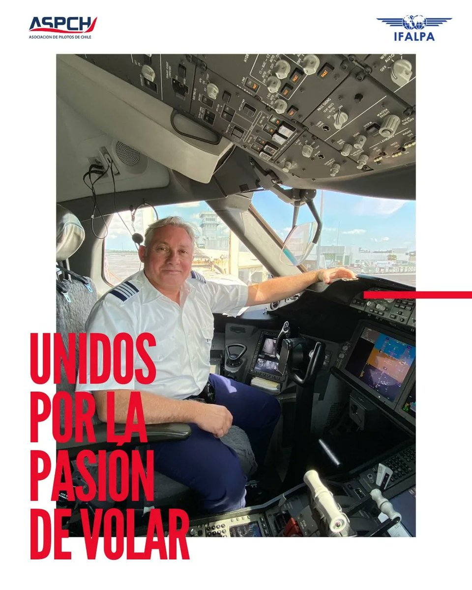 pilotosASPCH's tweet photo. Un nuevo aniversario de la Federación Internacional de Asociaciones de Pilotos de Línea Aérea @IFALPA , que saludamos desde la Asociación de Pilotos de Chile 🫶✈️🚁🇨🇱 #ASPCH https://t.co/Z0KUu6qNTS