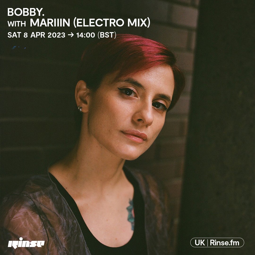 RinseFM's tweet photo. LIVE: it's @bobby_pclub with #Mariiin for an #ElectroMix on https://t.co/6hLtrLYXyq + 106.8FM
#RinseFM https://t.co/hAj70FE7Ro
