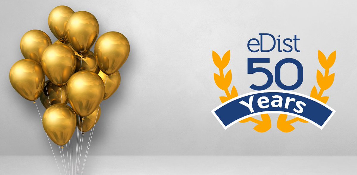 eDist's tweet photo. eDist is celebrating its 50th anniversary today! 🎉   Here's to many more decades of success and achievement! 🎊

#microsoftpartner #companyanniversary #50years #nuance #dragondictation https://t.co/9oleSCvWEd