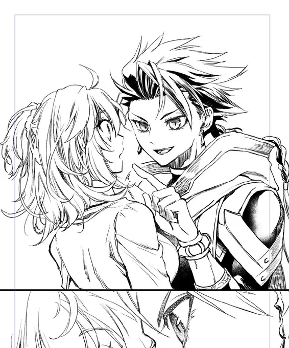 原稿進捗🐾セタンタ描き続けて2年目、耳飾りの尖端が丸じゃないことに今日気がついた 