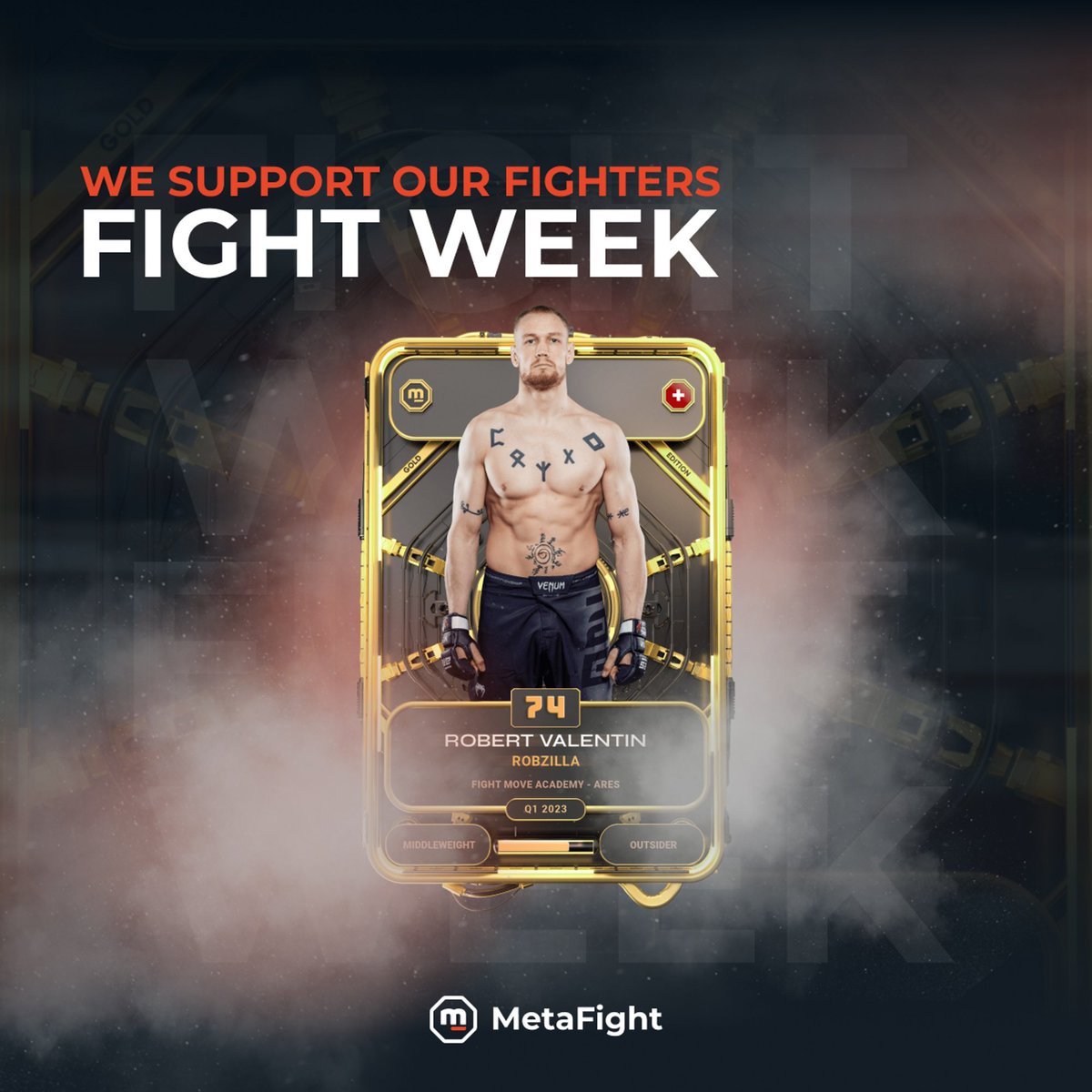 MetaFightOff's tweet photo. 💪 We support our Fighter Robert "ROBZILLA" Valentin for his fight

🥊 ARES 14, tonight from 18:00 UTC https://t.co/3PPgwF6Tiv
