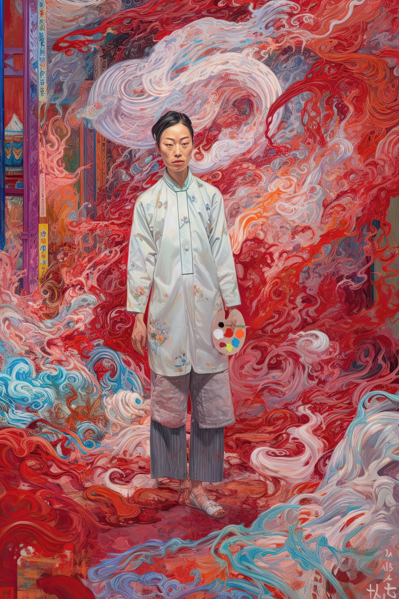 Before I list, an offer from <a href="/aicollection_/">AI Collection</a> ... cool, accepted... thank you so much for collecting and your support!
🙏😘🙏

"The P(ai)nter" <a href="/objktcom/">objkt</a> 
 
objkt.com/asset/KT1RTeSJ…

#nft #nftcollector #tezosart #nftfamily #aiart