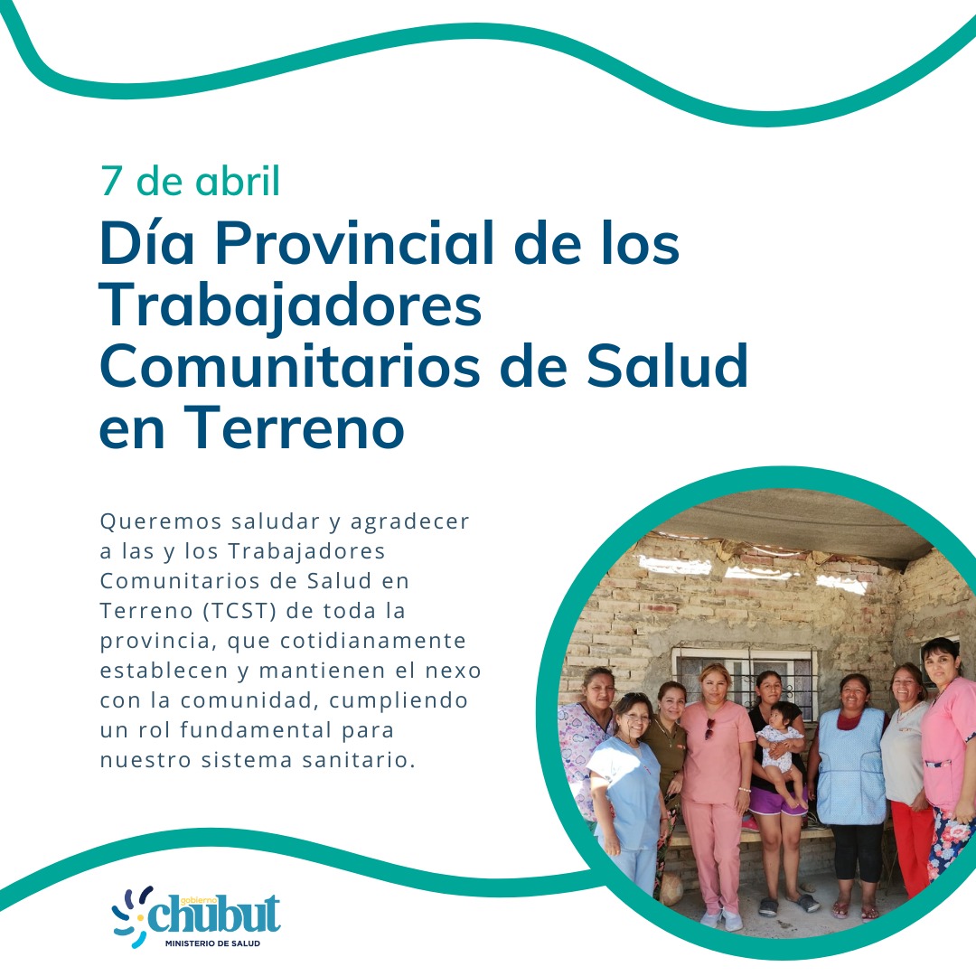 saludchubut's tweet photo. ‼ Feliz día a los y las Trabajadores/as Comunitarios de Salud en Terreno de #Chubut !
🔆👥 Ellos/as son quiénes trabajan diariamente en el territorio para garantizar el acceso a la salud a toda la comunidad.
#Chubut #TCST #Salud
#Comunidad #Territorio https://t.co/sDAEYfIl0k