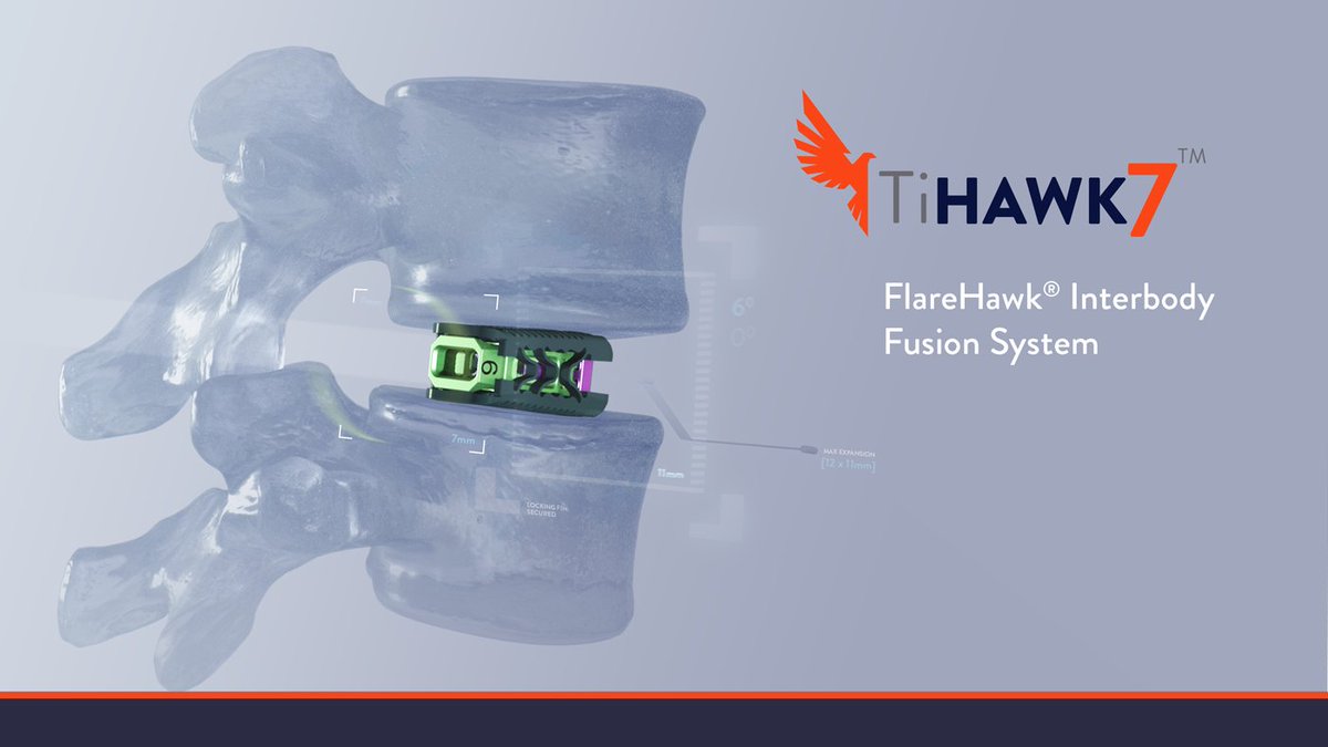 Accelus1's tweet photo. TiHawk7™ is a titanium-bonded, multi-directionally expanding interbody cage that supports endoscopic and MIS lumbar fusion procedures. Learn more about TiHawk7, as well as FlareHawk's indications for use/intended use, at https://t.co/UPGFhgT2JU!
#FlareHawkFriday #TiHawk https://t.co/2eEJUxF057