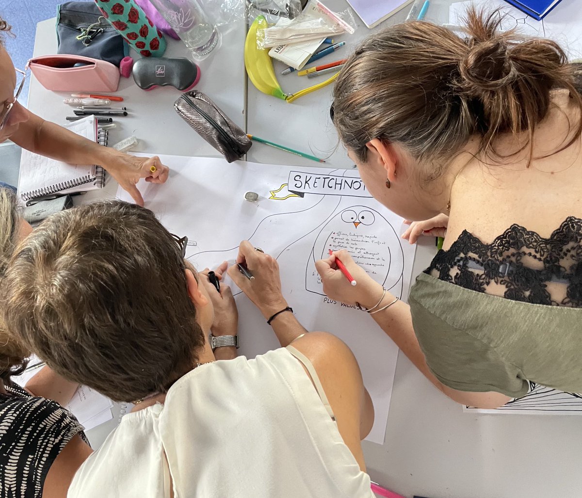 CardieReunion's tweet photo. Phase de #creativité et d’#appropriation lors de la formation #sketchoting de la @CardieReunion avec @AurelieHibon @annemichel974 @Graine2Francais @dmichel974 @KaidAbdoul @AlphabeteAnne @GalaorSeverine https://t.co/Og2vv6U0f5