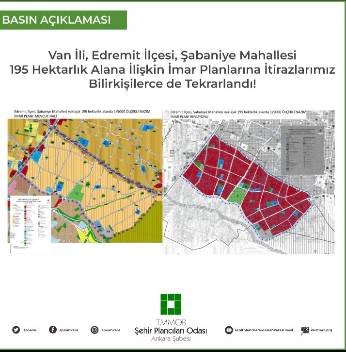 Van İli, Edremit İlçesi, Şabaniye Mahallesi 195 Hektarlık Alana İlişkin İmar Planlarına İtirazlarımız Bilirkişilerce de Tekrarlandı!
spo.org.tr/detay.php?sube…