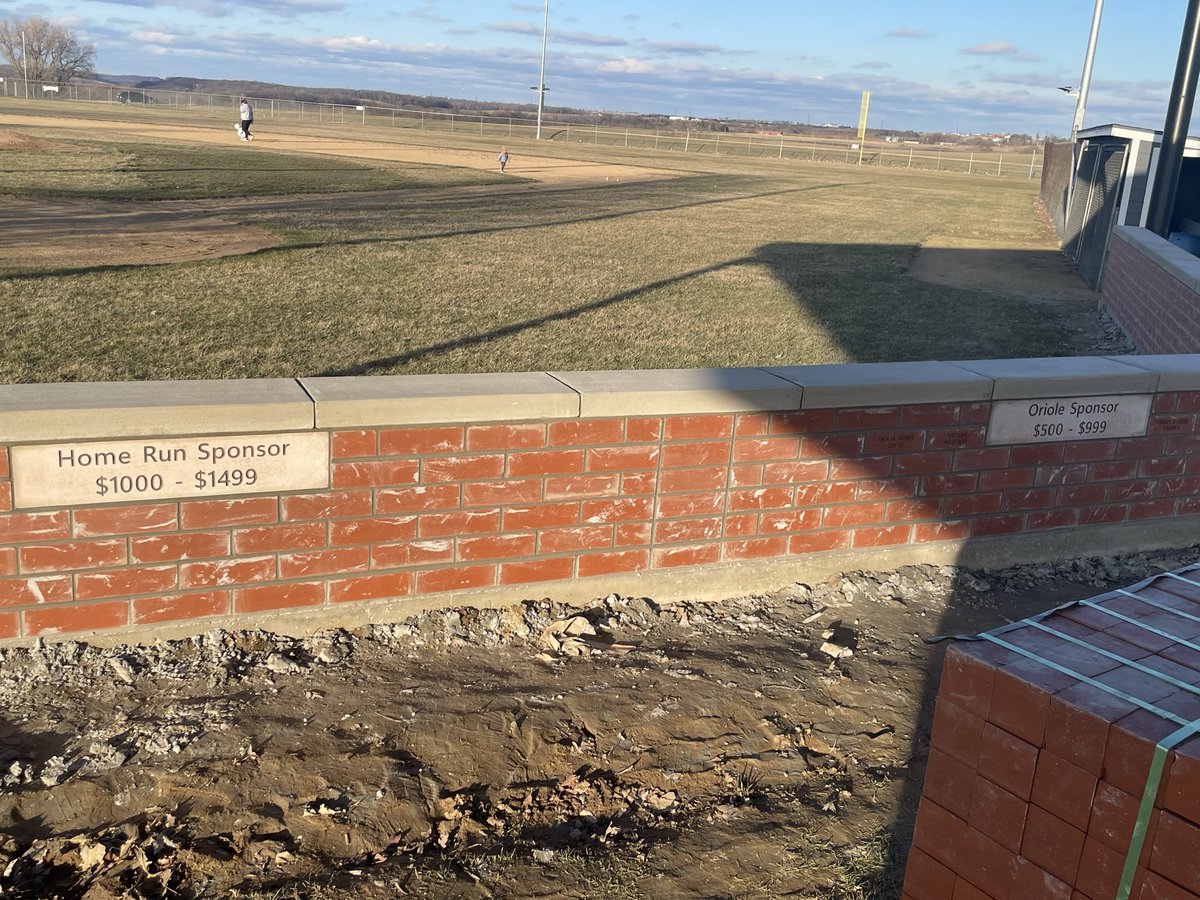 Epworth_Os's tweet photo. Things are starting to come together out at BJ Featherston field!!! Thanks to all the sponsors, volunteers, City of Epworth, and Naumann Masonry for their amazing work!!! https://t.co/E804jRfedA