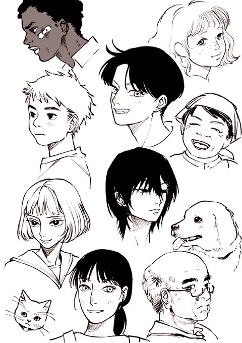 いろんな顔描く練習してた 