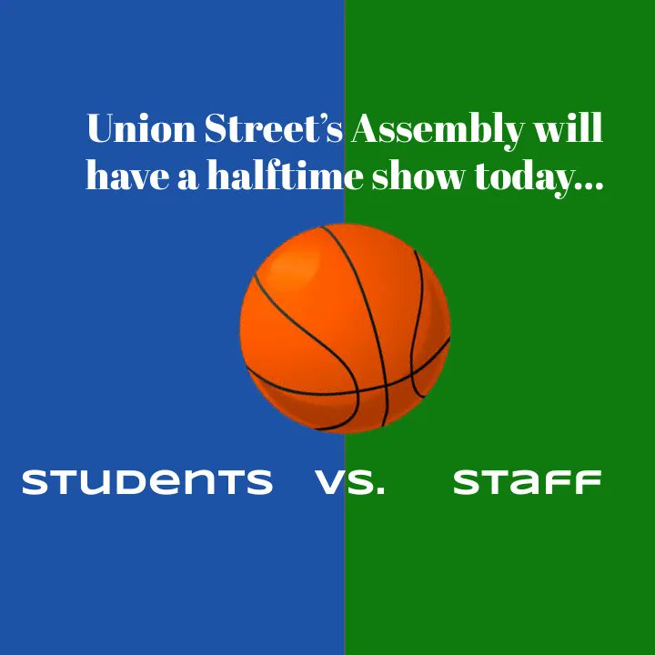 UnionVt's tweet image. It's Students vs. Staff at USS's All School Assembly today... show your support by dropping a comment down below! 💙 for students and 💚 for staff. Results and photos to follow!