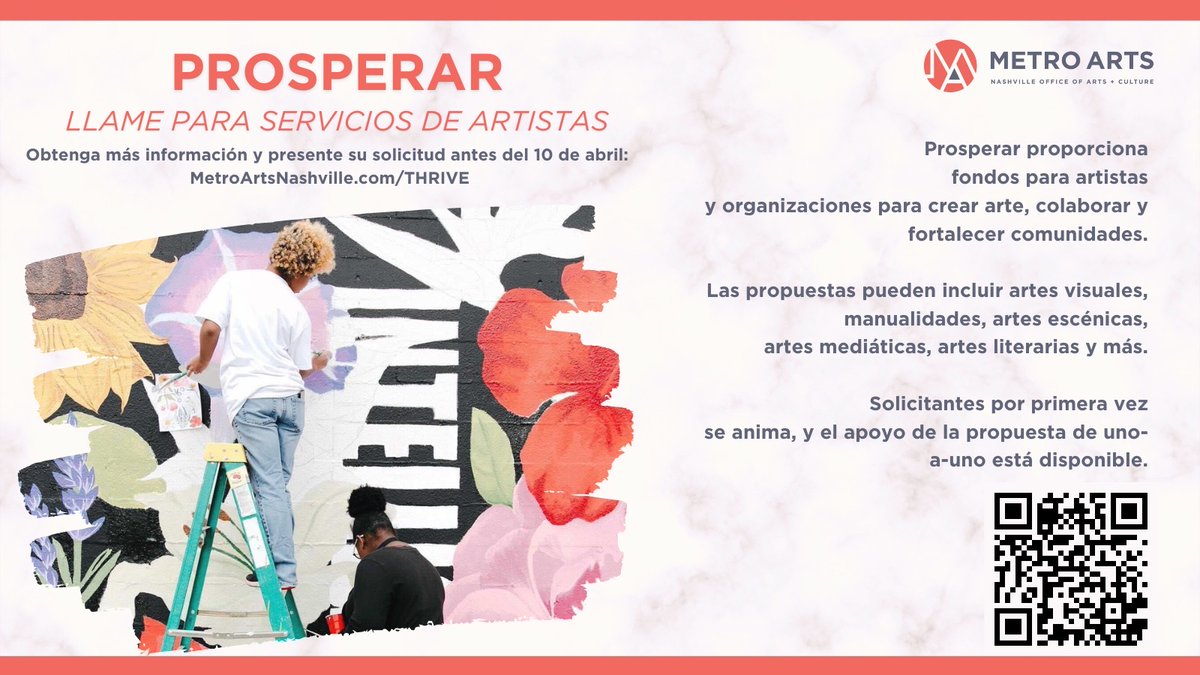 MetroArtsNash's tweet image. Creativity knows no bounds with Thrive. From visual arts to literary arts and everything in between, we’re proud to fund and promote all forms of expression in Nashville.  APPLY NOW, deadline is APRIL 10TH!
#MetroArts #ArtsFunding #ArtsSupport #ArtistGrants #ArtProposalSupport