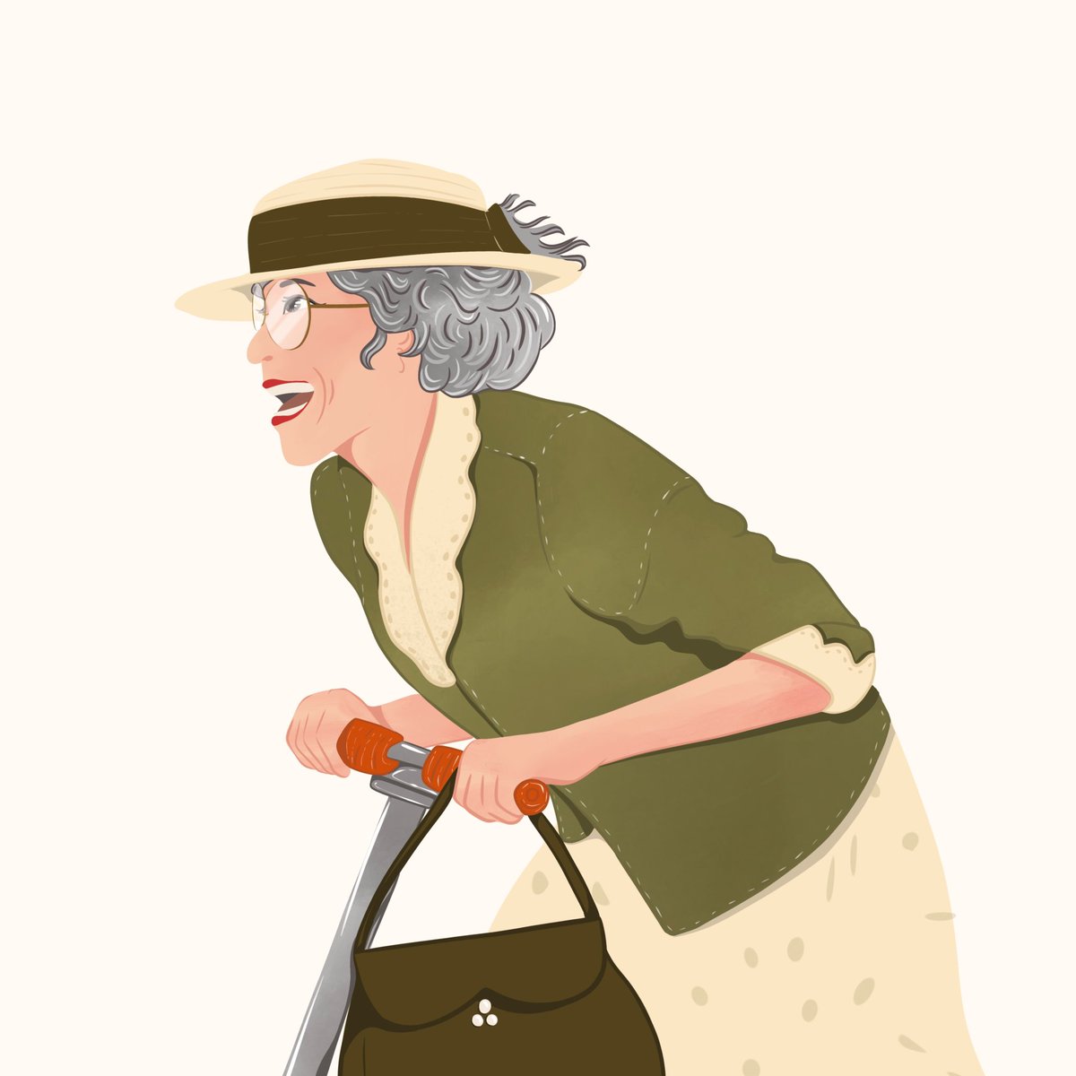 xclusivelylaxmi's tweet image. Grandma on an adventure 😂🧡🌸✨🐋 
Do you think it’ll look good on a greeting card? 

#thortful #greetingcard #illusrtationart #artwork #ProcreateArt #MothersDay2023 #ArtistOnTwitter #kidlitart #KidLitArtPostcard