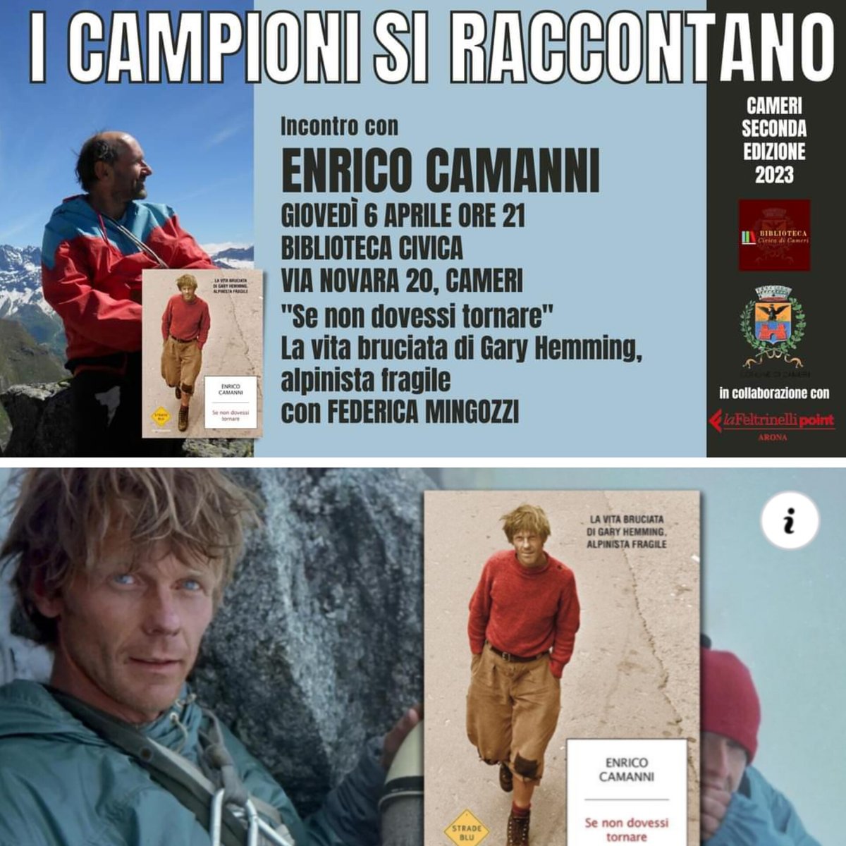 Alessan35891459's tweet image. Poetiche...e mi aggancio alla montagna...a #cameri #novara un mese fa te...ieri un'alpinista/scrittore...#enricocamanni ci ha fatto scoprire #garyhemming ...buona Pasqua/pasquetta.
