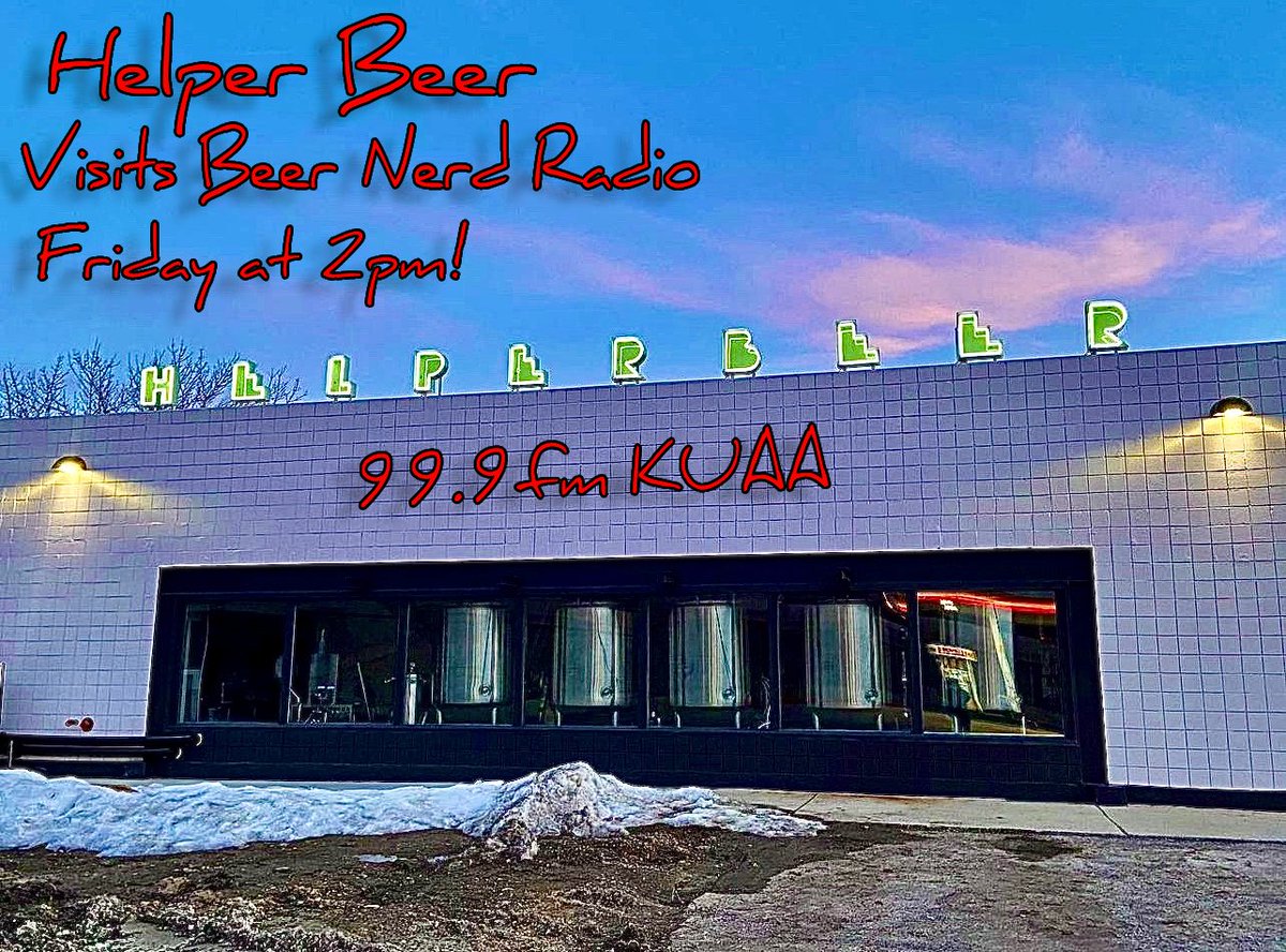 Beer Nerd Radio welcomes Helper Beer to the radio pub, today at 2pm on <a href="/KUAAradio/">KUAA 99.9fm</a> 
#BeerNerdRadio #UtahBeer