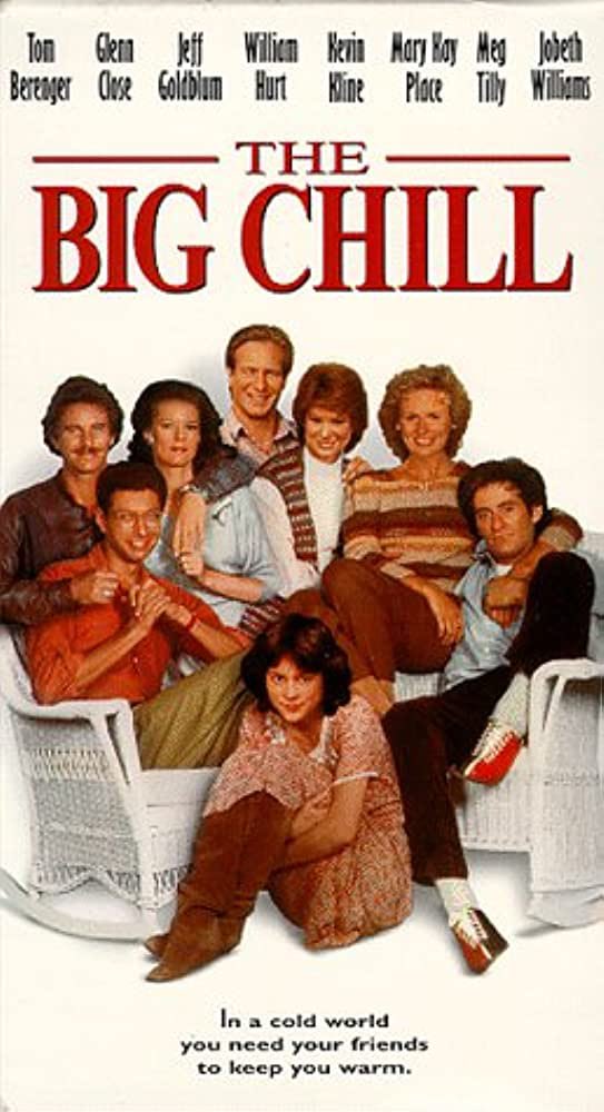 #TheBigChill (1983) directed by #LawrenceKasdan. Starring an ensemble cast consisting of #TomBerenger, #GlennClose, #JeffGoldblum, #WilliamHurt, #KevinKline, #MaryKayPlace, #MegTilly, and #JoBethWilliams.