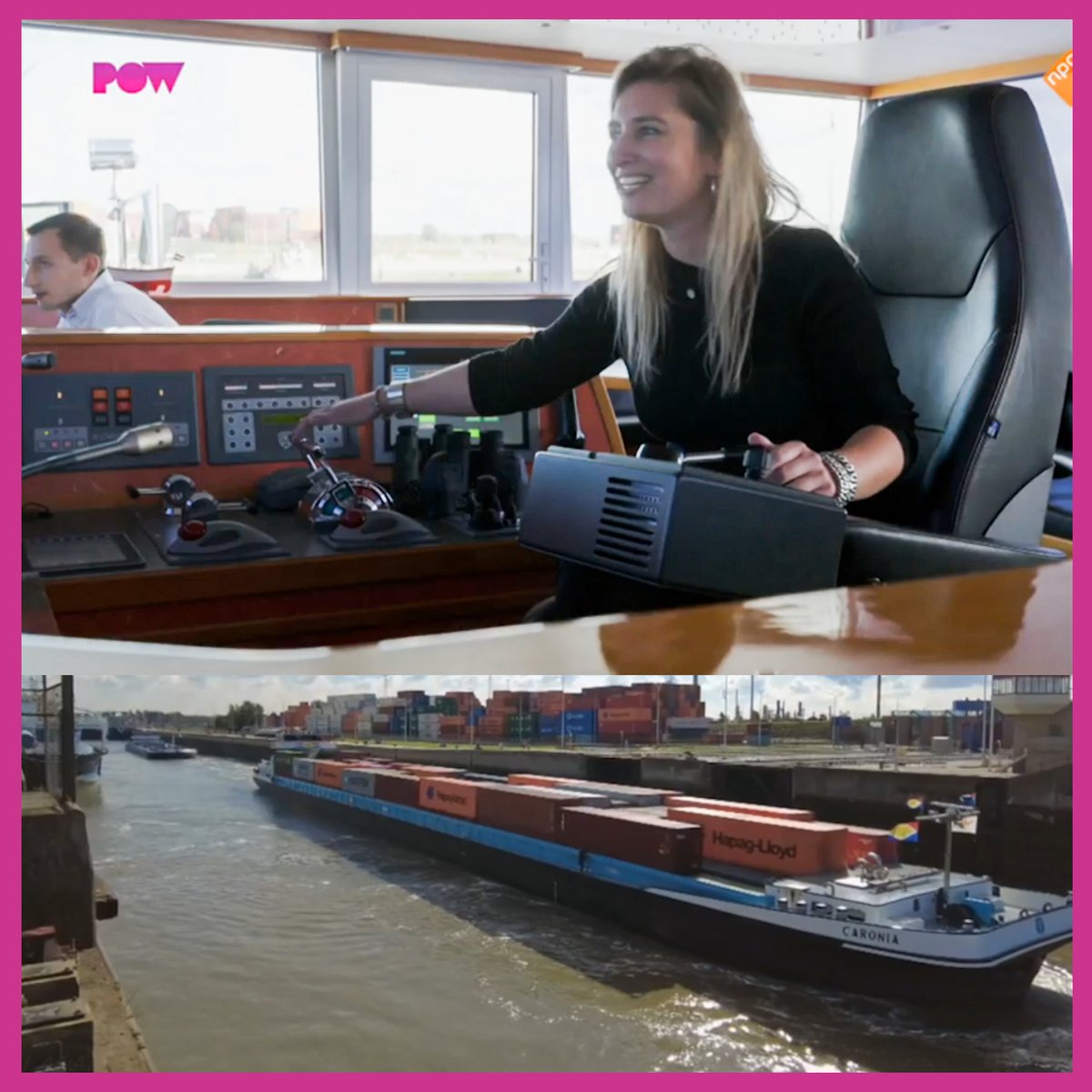 Cees_Verkerk's tweet photo. "En terwijl de meeste mensen bij deze opgave direct naar de Valium grijpen, meert deze powervrouw het 134 meter lange schip aan, op haar dooie gemakkie."

Gisteren ook #VrouwendieVaren gezien? 

Voor wie het nog niet wist, yep ‘Leonie’ is mijn zus! Wat stoer om te zien! #trots https://t.co/e3m43aGEYm