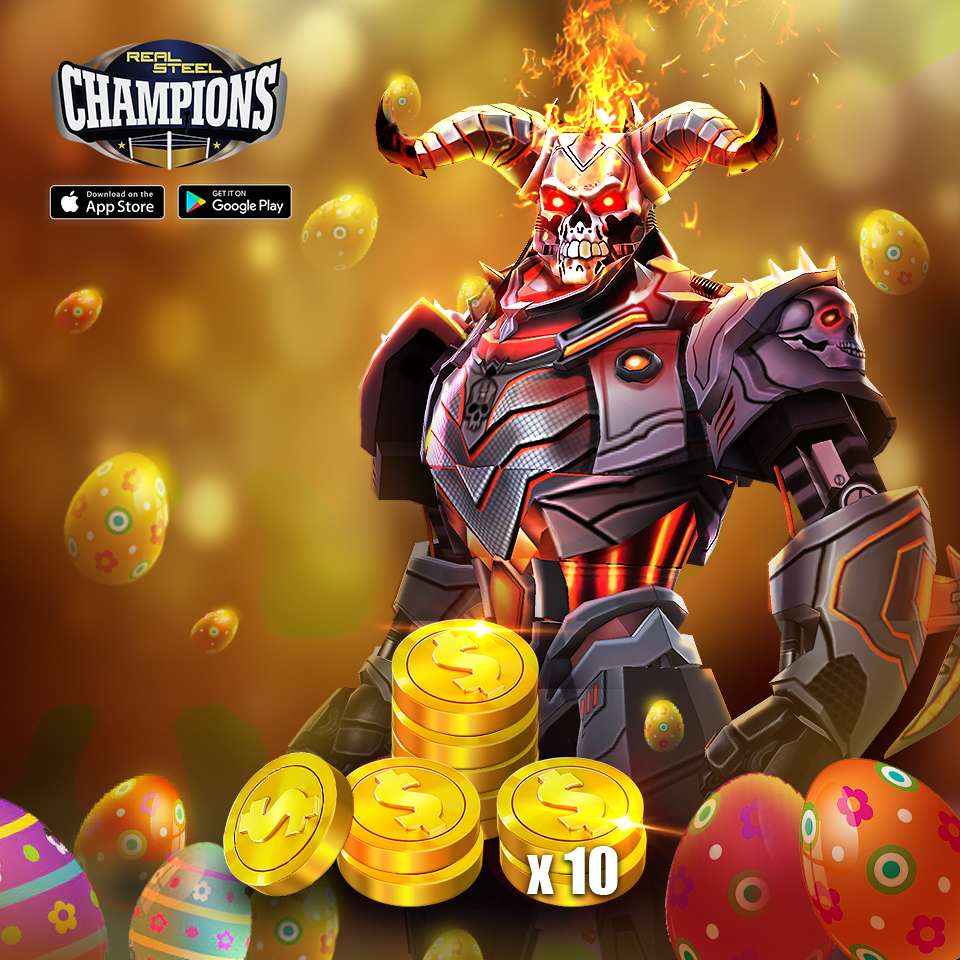Are you ready to take your game to the next level this easter?🐰🥊🤖Get Drago and RoninGold on your roster.🏆🤖 🔥Download Real Steel Champions: bit.ly/RSCGAME #Easter #EasterSpecial #EasterWeekend #EasterOffer #HappyEaster2023 #Easter2023 #EasterOffer