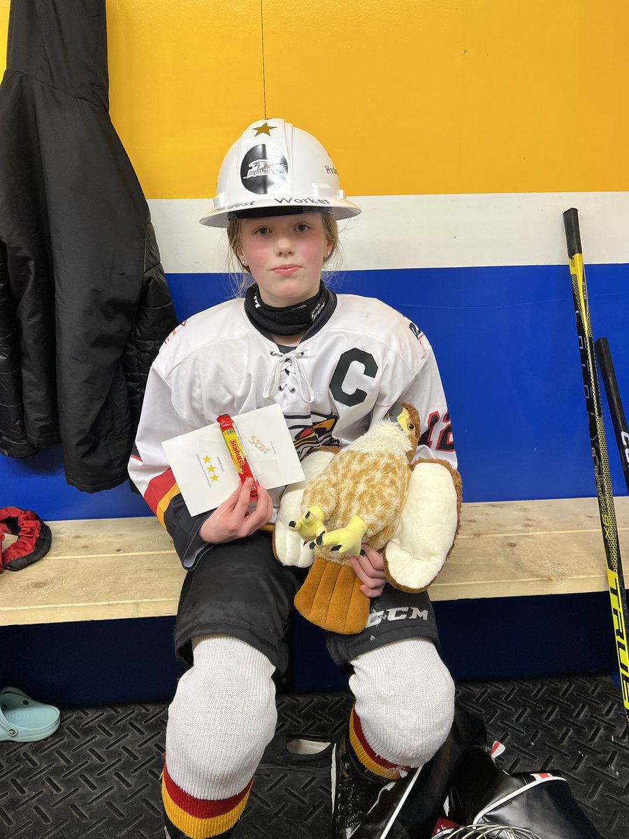 Game 2
Hardest worker is our amazing Captain 
Paityn !  You are such a super athlete! 🏒🥅🧁
Great game team, nice fair sportsmanship love to see it. Scoreboard don’t always show the results but we know you all rock! 
<a href="/DJHLnews/">@djhlnews</a>  #GirlPower