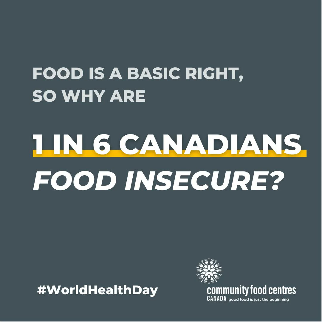 We believe food is a fundamental human right. So why are so many Canadians food insecure? #WorldHealthDay